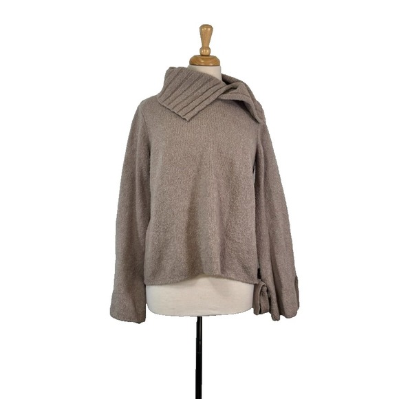 Brochu Walker Sweaters - Brochu Walker Wool Crossback Pullover Sweater Beige XS